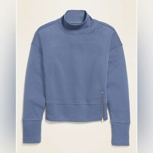 Old Navy Loose Mock Neck Side Zip Sweatshirt